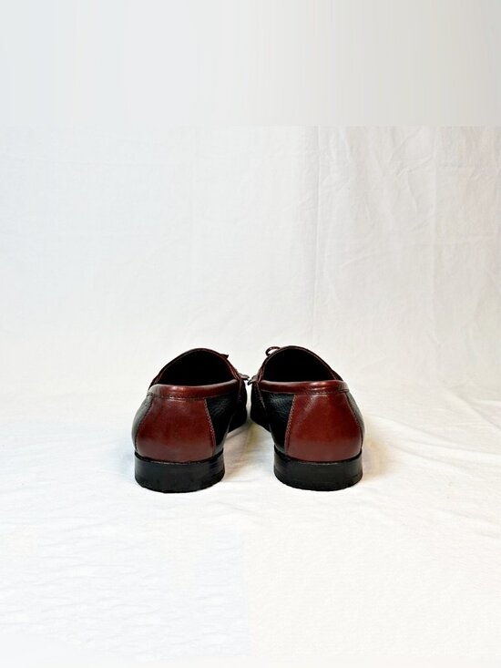 Johnston & Murphy Black Antique Mahogany Aragon II Kiltie Tassel Loafers~12W~ main image 4